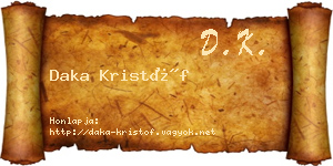 Daka Kristóf névjegykártya