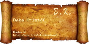 Daka Kristóf névjegykártya